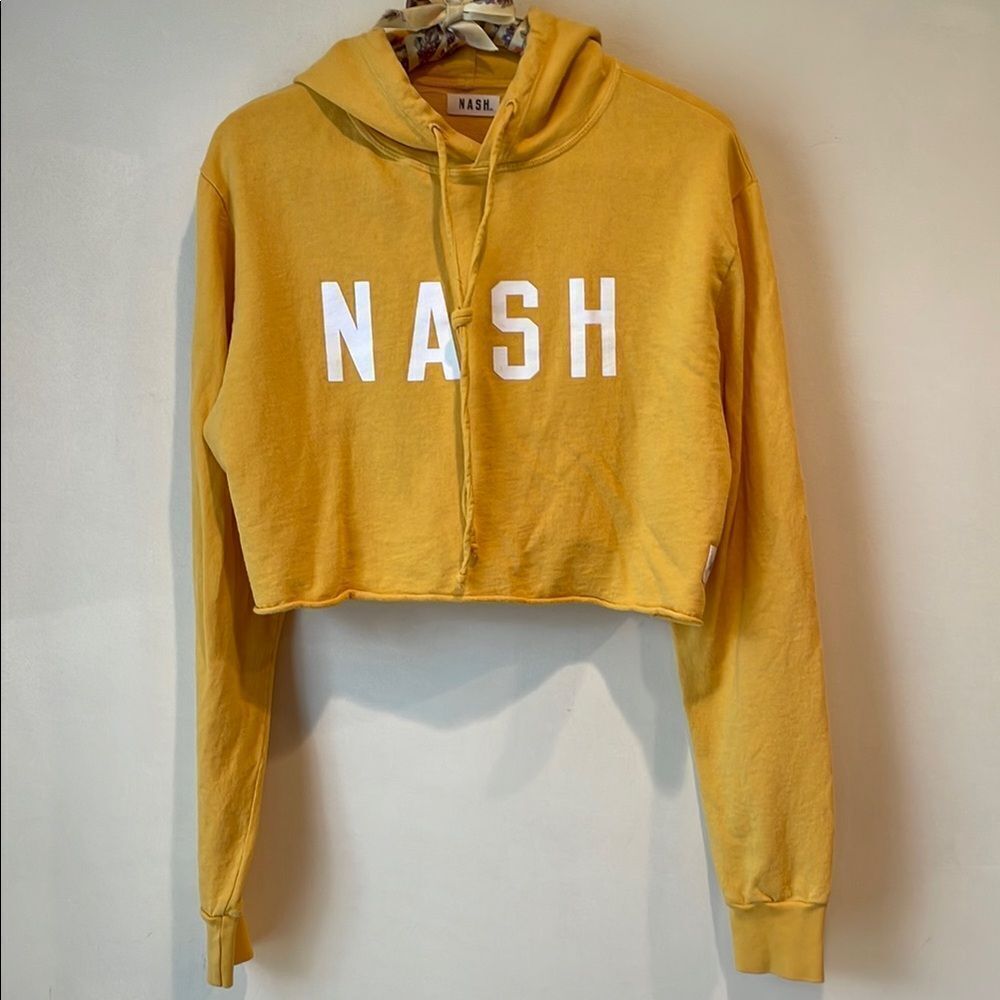 Nash Gold Graphic Cropped Hoodie